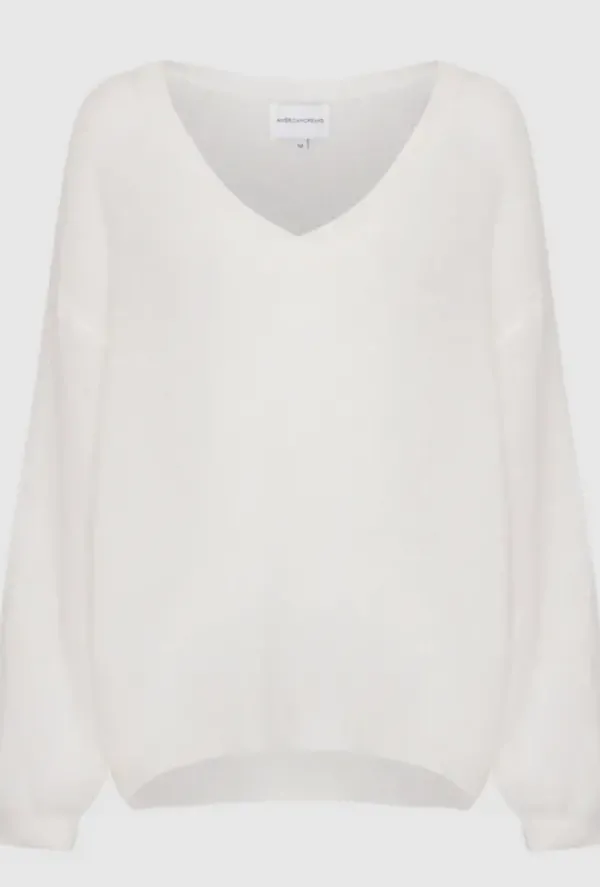 Americandreams - Silja mohairneule LOVE, white/sky blue