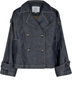 Second Female Columbus Trench Jacket, dark blue denim
