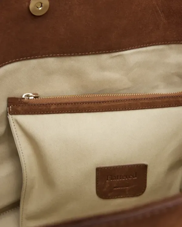 Flattered - Lesley tote bag, suede bourbon