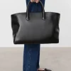 Flattered - Lola tote bag leather, black