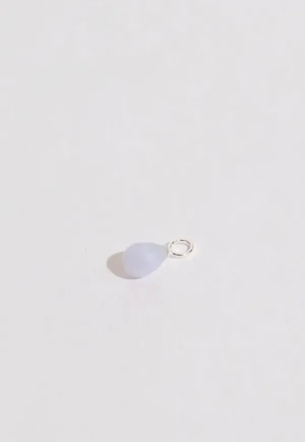 Gauhar Helsinki Gauhar - Blue Lace Agate Drop riipus, hopea
