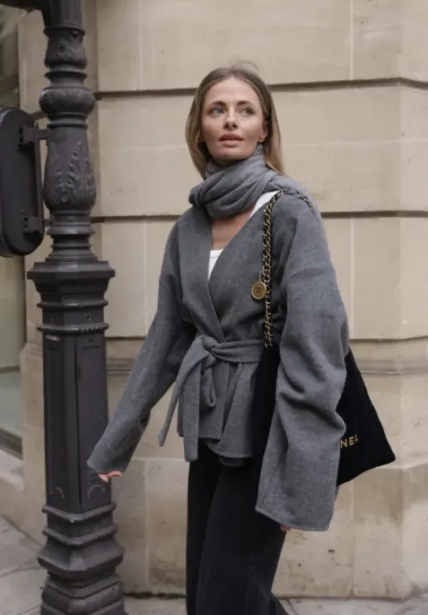 Gauhar Helsinki Gauhar - Wool kietaisutakki, grey
