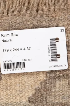 Bargi Kelim matto, natural #614 / 179 x 244 cm