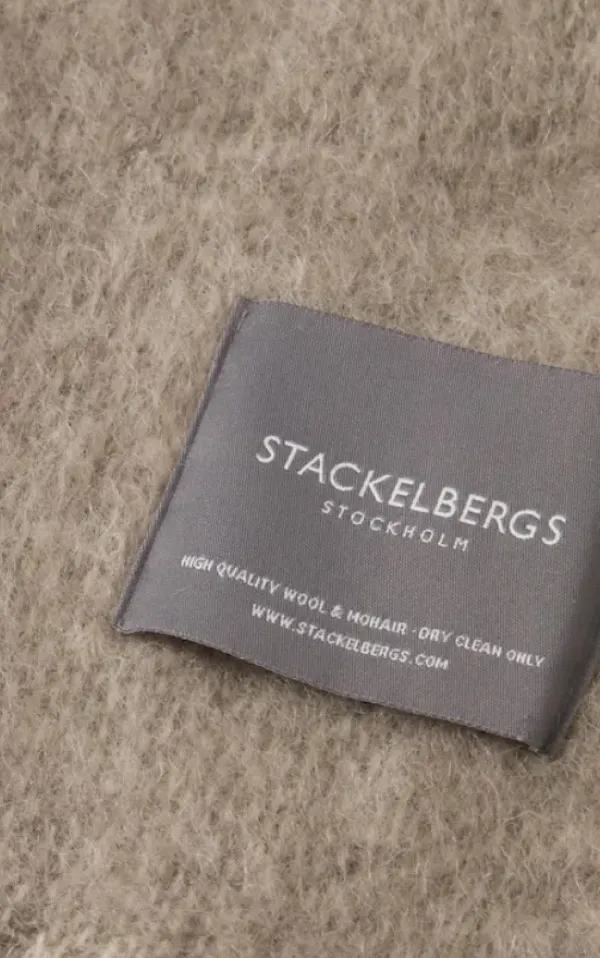 Stackelbergs Mohair torkkupeitto, Light Taupe & Brindle Melange