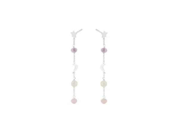 Pernille Corydon - Pastel Dream ketjukorvakorut, hopea
