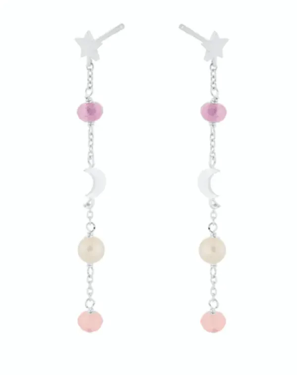 Pernille Corydon - Pastel Dream ketjukorvakorut, hopea