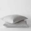 Tell Me More - pellavaiset raitatyynynpäälliset (2kpl), grey/white 50x70