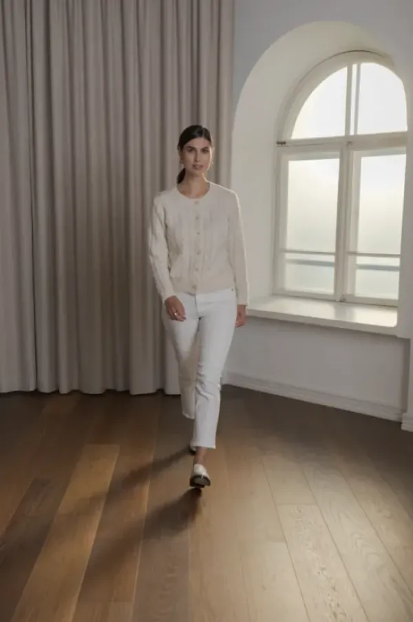 Original Story Vivianna palmikkoneuletakki, cream